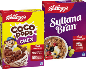 Kelloggs-Cereal-Coco-Pops-Chex-500g-Sultana-Bran-700g-or-Froot-Loops-460g on sale